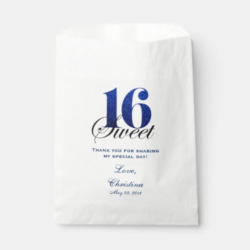 Sweet 16 Thank You Favor Candy Bar Buffet Favor Bag