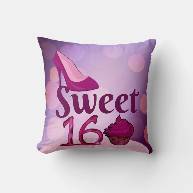Sweet 16 throw pillow (Front)