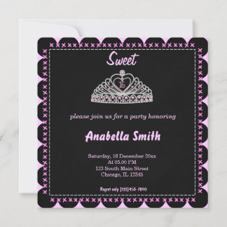 Sweet 16 tiara invitation