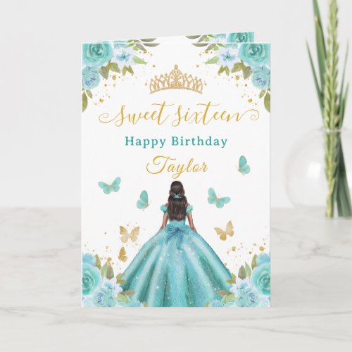 Sweet 16 Turquoise Princess African American Girl