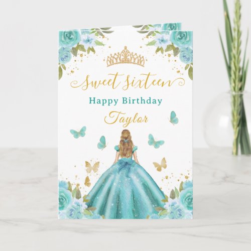 Sweet 16 Turquoise Princess Blonde Girl