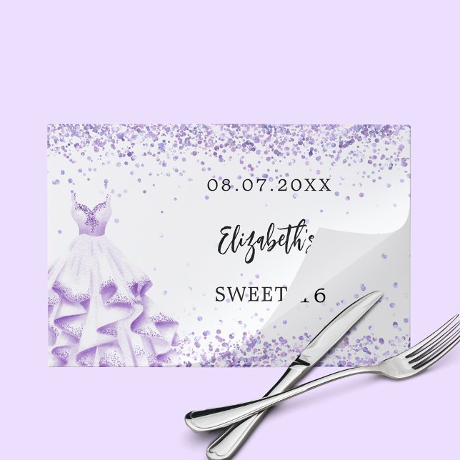Sweet 16 violet white dress paper pad (Creator Uploaded)