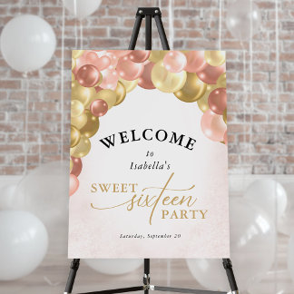 Sweet 16 Welcome Balloon Arch Modern Script Foam Board