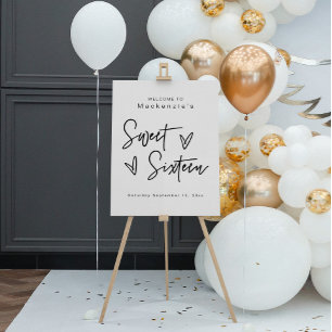 Sweet 16 Welcome Sign Modern Minimalist