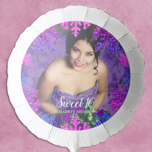 Sweet 16 Winter Snowflake Birthday Balloon