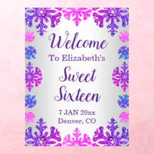 Sweet 16 Winter Snowflake Birthday Wall Decal