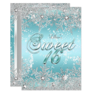 Sweet Sixteen Invitations Snowflake 8