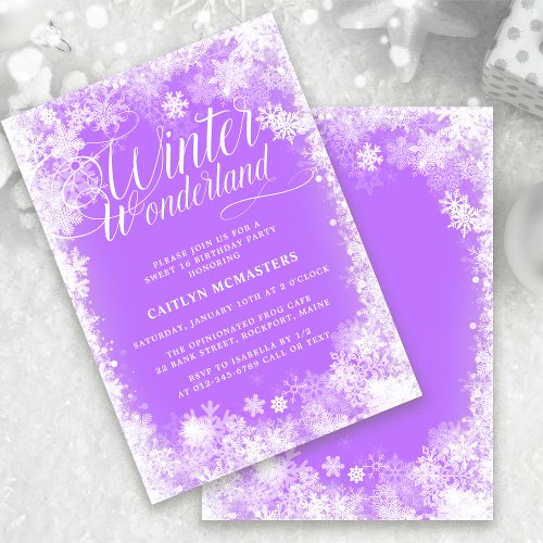 Sweet 16 Winter Wonderland Snowflake Invitation