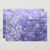Sweet 16 Winter Wonderland Sparkle Snowflakes Invitation (Front/Back)