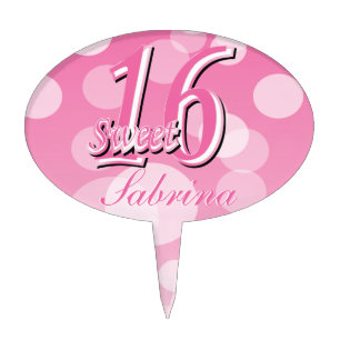 Sweet 16 Word Art 16th Birthday Cake Topper