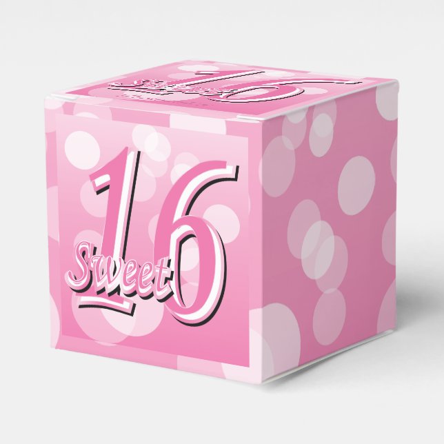Sweet 16 Word Art | 16th Birthday Favor Boxes (Front Side)