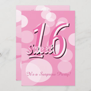 Sweet 16 Word Art   16th Birthday Invitation