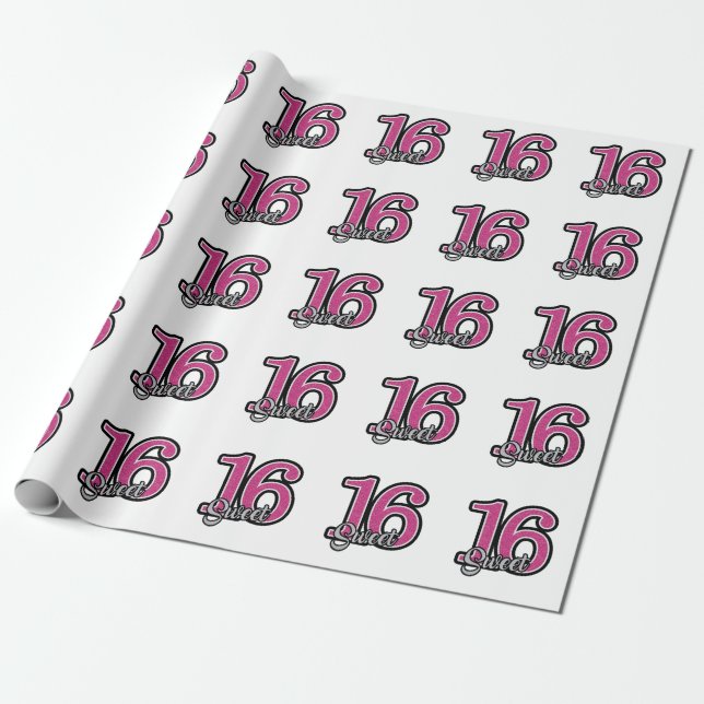 Sweet 16 wrapping paper (Unrolled)