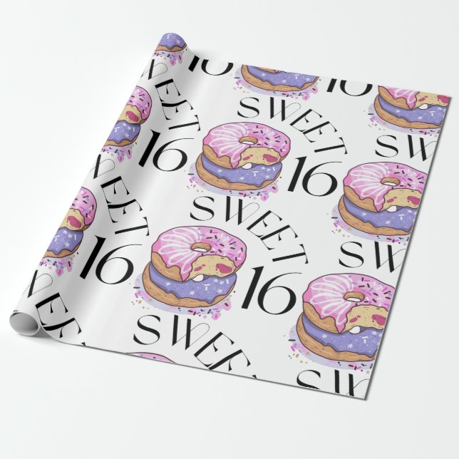 Sweet 16 Wrapping Paper (Unrolled)