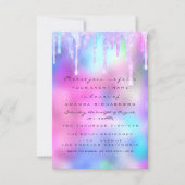 Sweet 16th 15th Drips Holographic Pink High Heels Invitation (Front)