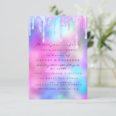 Sweet 16th 15th Drips Holographic Pink High Heels Invitation (Standing Front)