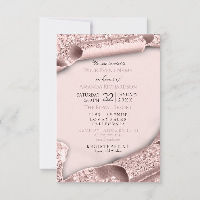 Sweet 16th Birthday Bridal Graduate Rose Photo Invitation (Front)