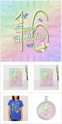 Sweet 16th Birthday Butterfly Garden Gifts