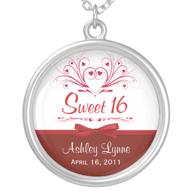 Sweet 16th Birthday Gift - Personalized Pendant (Front)