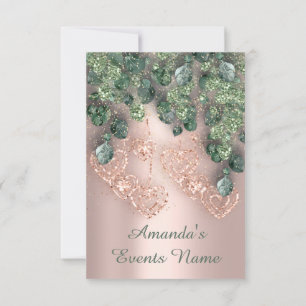 Sweet 16th Birthday Party BRIDAL Shower Rose Mint Invitation