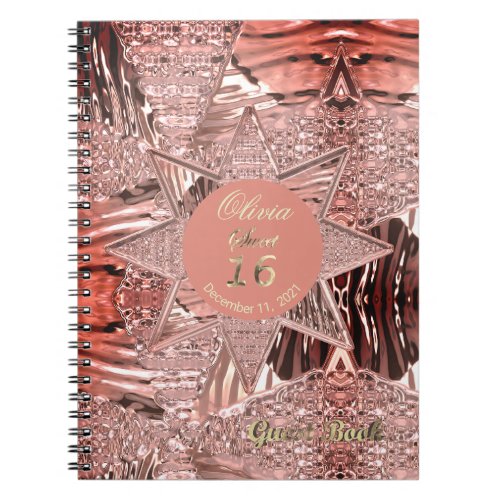 Sweet 16th Birthday Party Guest Book Rose Gold