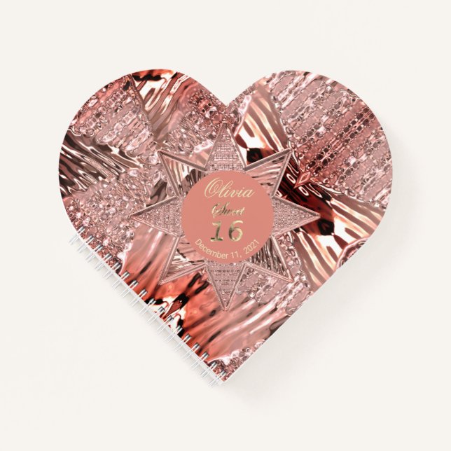 Sweet 16th Birthday Party Guest Book Rose Gold (Front)