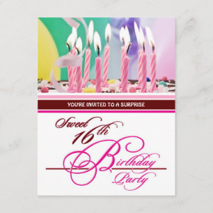 Sweet 16th Birthday Party Invitations - Surprise