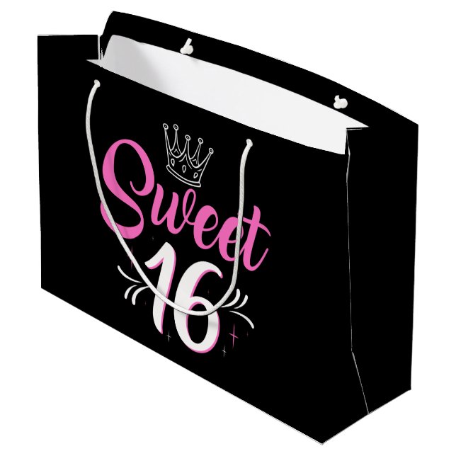 sweet 16th Birthday party  Large Gift Bag (Back Angled)