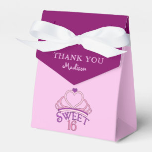 Sweet 16th Birthday Party Thank You Custom Favor Boxes