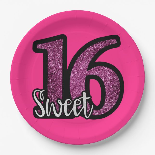 Sweet 16th Birthday Plates (Front)