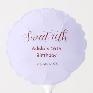 Sweet 16th birthday purple pastel mauve retro name balloon