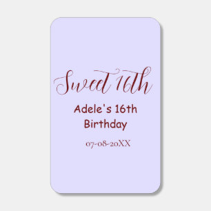 Sweet 16th birthday purple pastel mauve retro name matchboxes