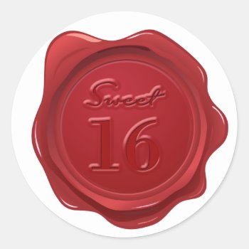 Sweet 16th Birthday Wax Seal Effect by thepapershoppe at Zazzle