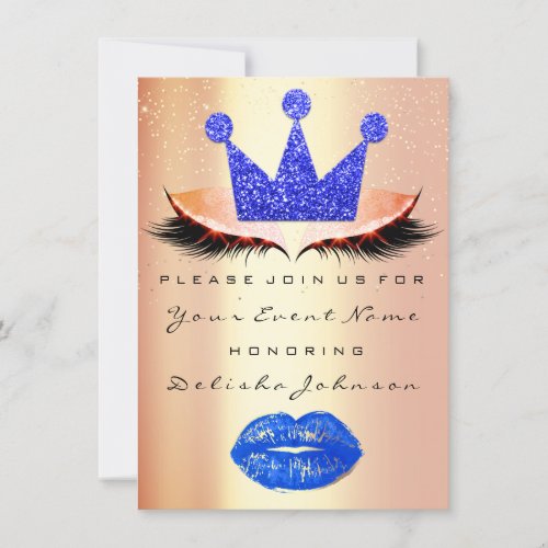 Sweet 16th Bridal Blue Quinceanera Kiss Princess Invitation