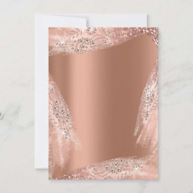 Sweet 16th Bridal Dress Rose Copper Diamond Spark Invitation (Front)
