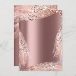 Sweet 16th Bridal Dress Rose Diamond Sparkly Invitation