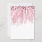 Sweet 16th Bridal Pink Dress Rose Quineanera White Invitation (Back)