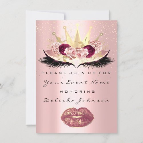 Sweet 16th Bridal Quinceanera Kiss Princess Pink Invitation