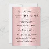 Sweet 16th Bridal Quinceanera Kiss Princess Pink Invitation (Back)