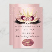 Sweet 16th Bridal Quinceanera Kiss Princess Pink Invitation (Front/Back)