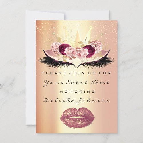 Sweet 16th Bridal Quinceanera Kiss Princess Roses Invitation