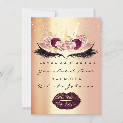 Sweet 16th Bridal Quinceanera Kiss Princess Roses Invitation