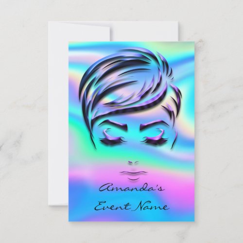 Sweet 16th Bridal Show Holograph Unicorn Pink Face Invitation