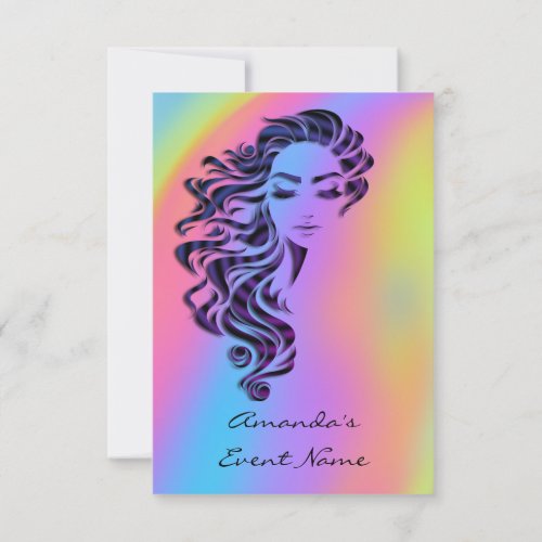 Sweet 16th Bridal Shower Holograph Ombre Rainbow Invitation