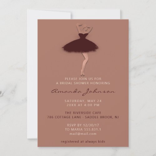 Sweet 16th Bridal Shower Princess Rose Burgundy  Invitation
