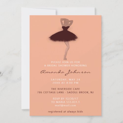 Sweet 16th Bridal Shower Princess Rose Dress  Invitation