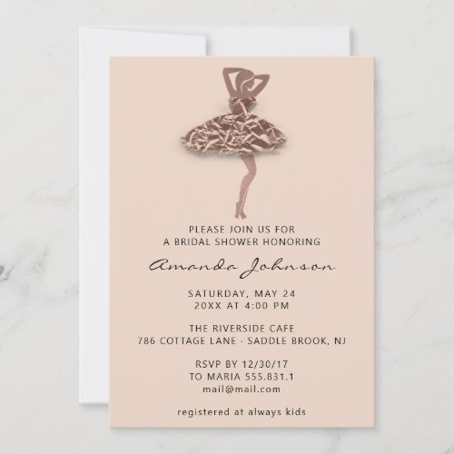 Sweet 16th Bridal Shower Princess Rose Gold Blush Invitation