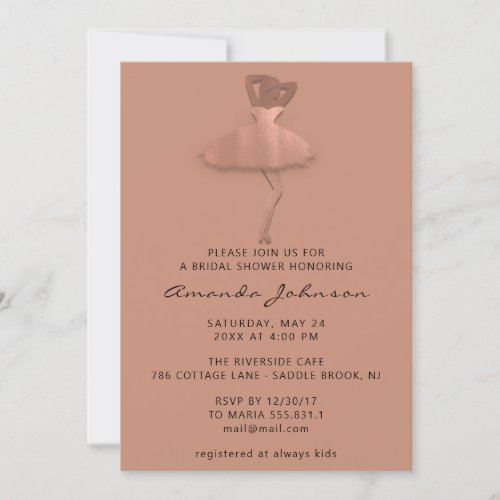 Sweet 16th Bridal Shower Princess Rose Gold Blush Invitation