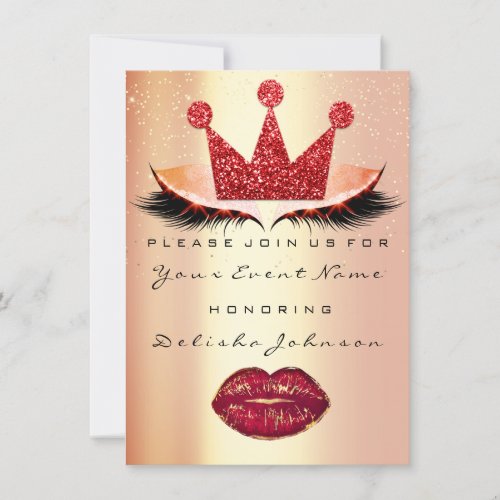 Sweet 16th Bridal Shower Quinceanera Kiss Princess Invitation