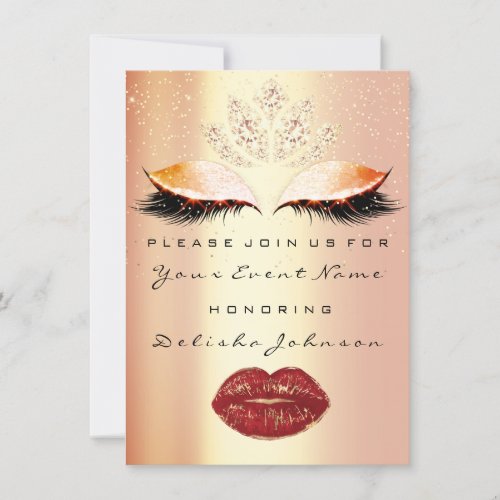 Sweet 16th Bridal Shower Quinceanera Makeup Invitation